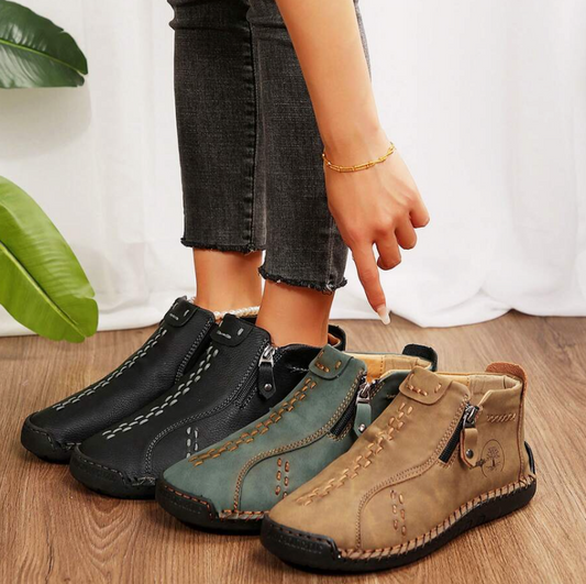 Nicole- Bottines en cuir confortables et antidérapantes pour femmes