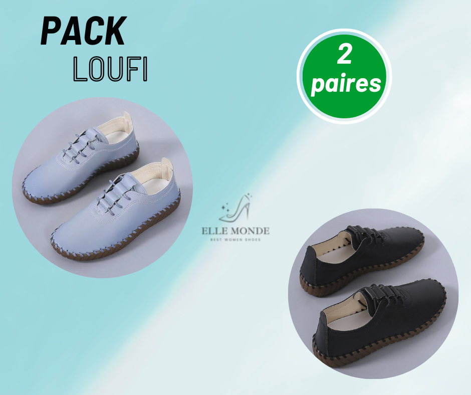 LOUFI- Chaussures légères et Antidérapantes en Cuir