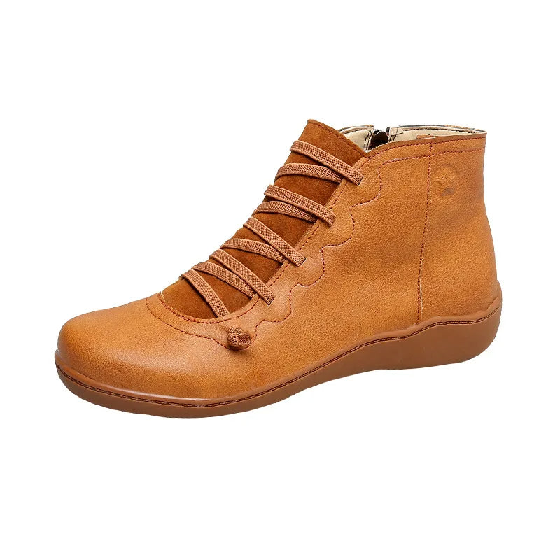 RIMA-Bottines vintage en cuir confortables pour femmes