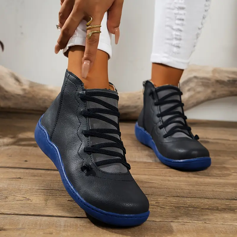 RIMA-Bottines vintage en cuir confortables pour femmes