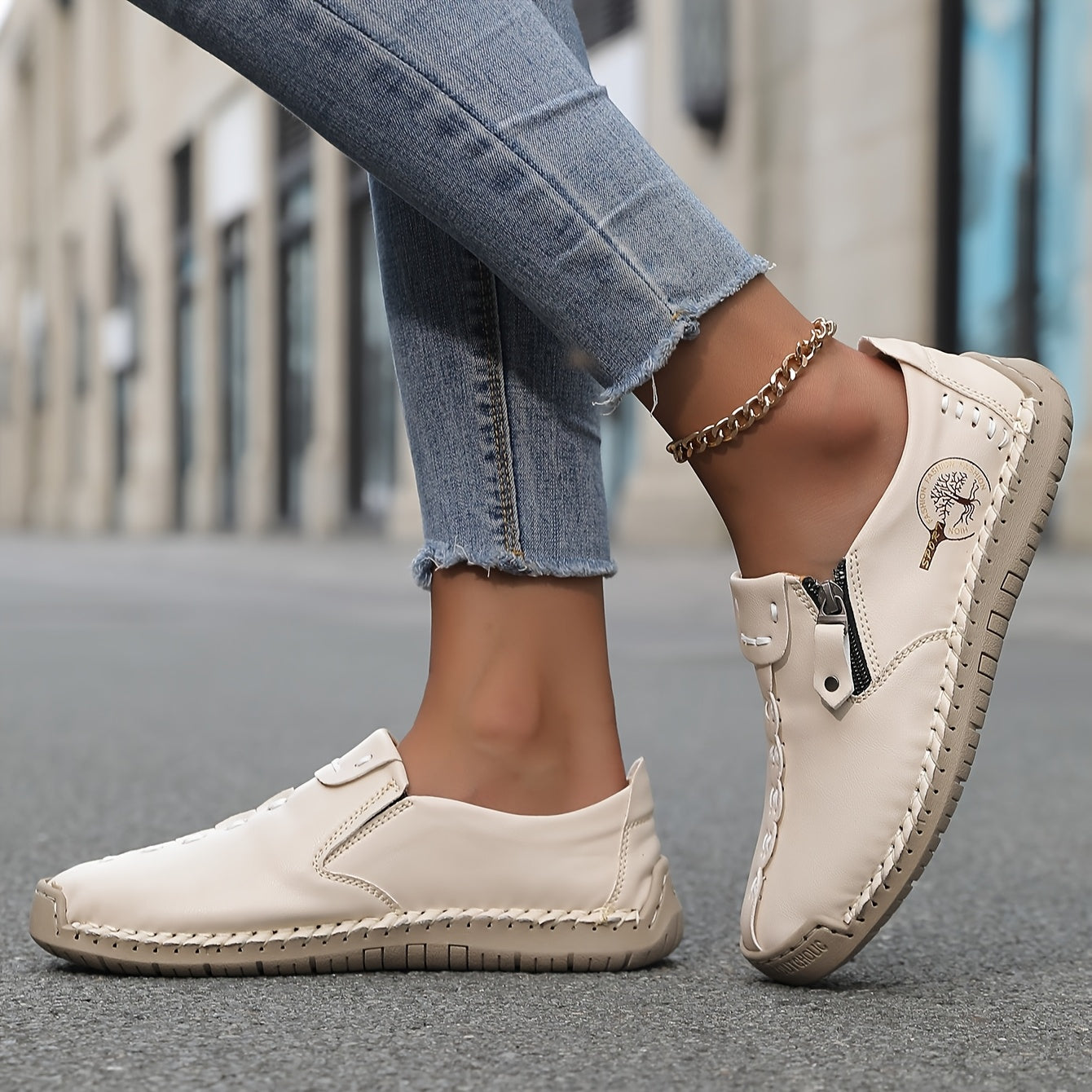 Ginette- Chaussures en cuir confortables et légères pour femmes