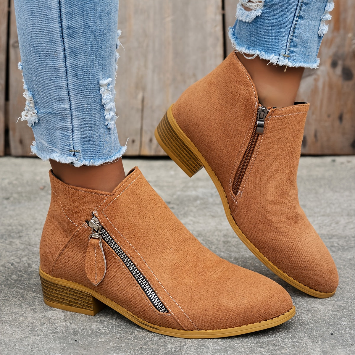 April- bottines en daim confortables et chaudes pour femmes